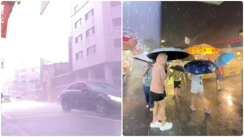 台中大雷雨「夜市變水樂園」  網「有末日的感覺」