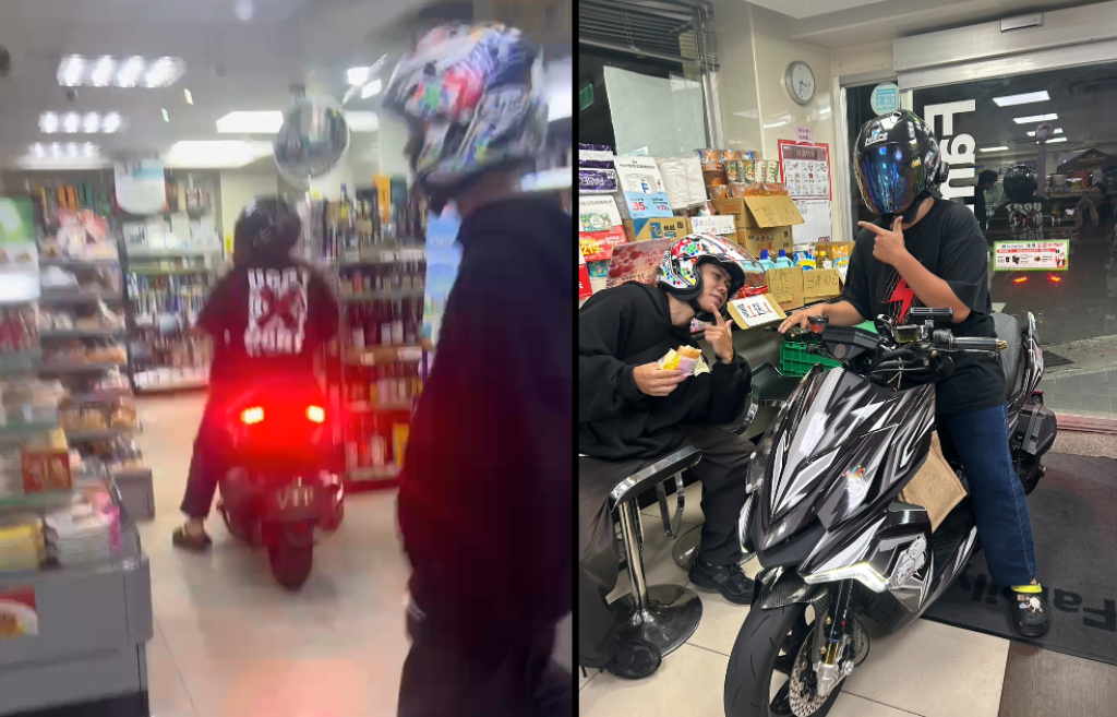 爆料／「猴子」騎車進「你家」？  便利商店烏煙瘴氣民眾直呼太離譜！