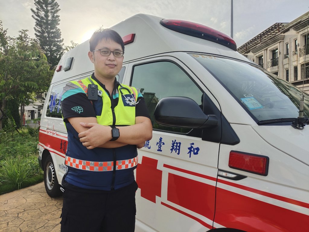 和美分隊高級救護技術員林麒宏 為消防局連續4年榮獲金心獎殊榮