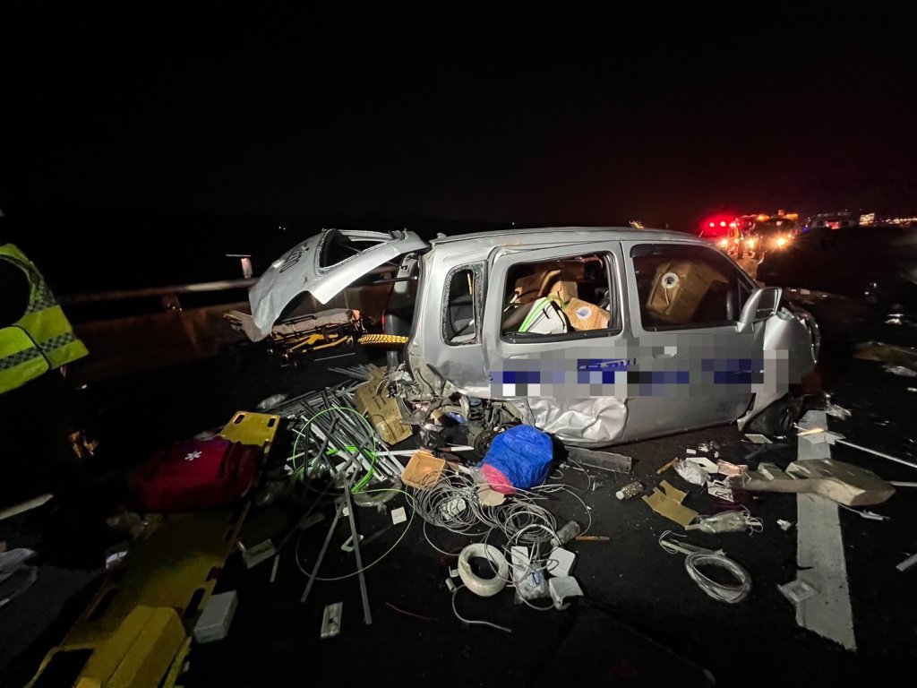 國道3號龍井路段事故！　3車相撞2人受傷