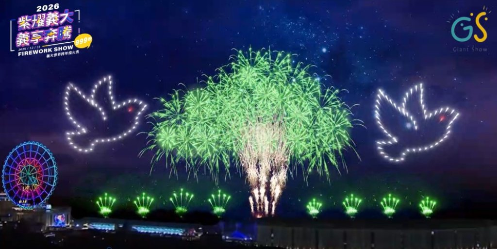 義大跨年煙火再曝光！「巨大煙火樹」震撼登場　迎接2026年