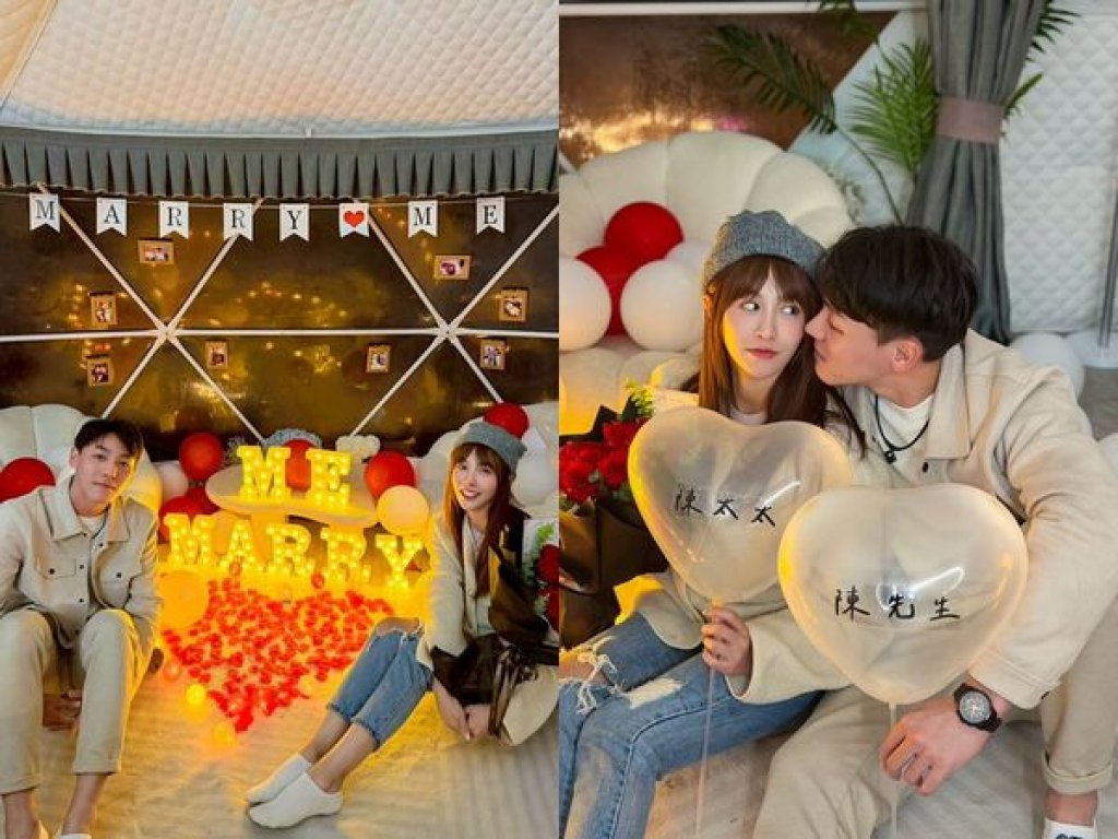 陳晨威親吻告白啦啦隊女神啾啾　求婚成功畫面曝光！