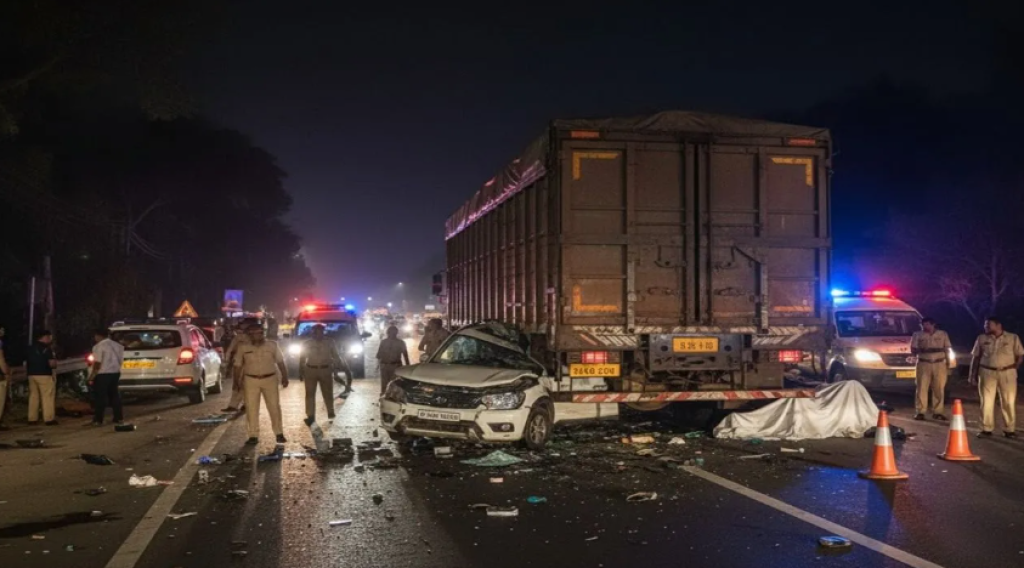 影／印度4死車禍車內視角曝光！4人放音樂嗨唱飆時速120　閃牛失控撞卡車驚悚亡