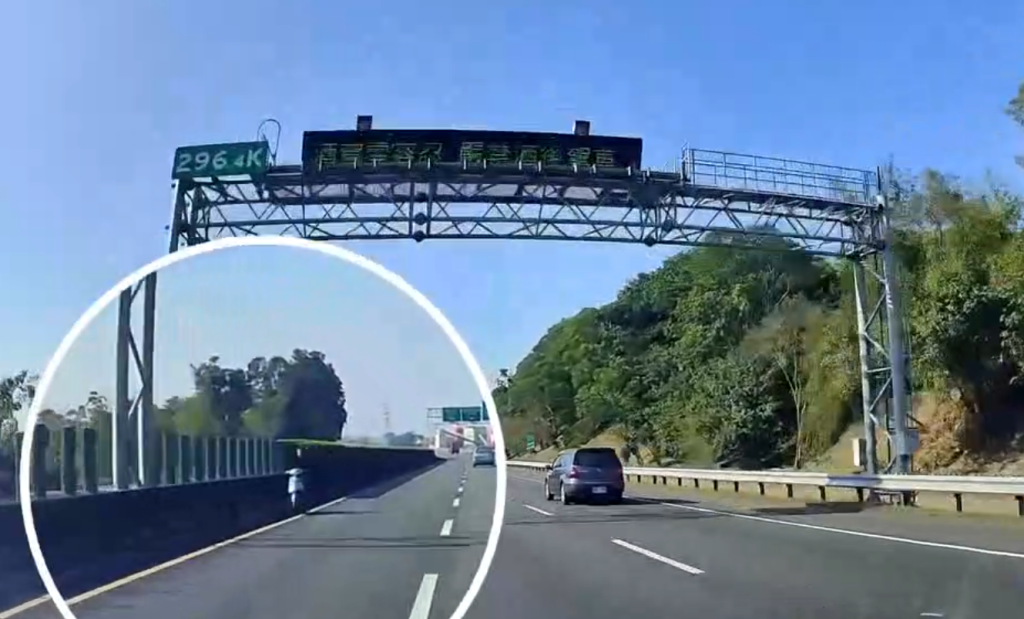 傻眼！　國道3號機車竟逆向行駛內側車道