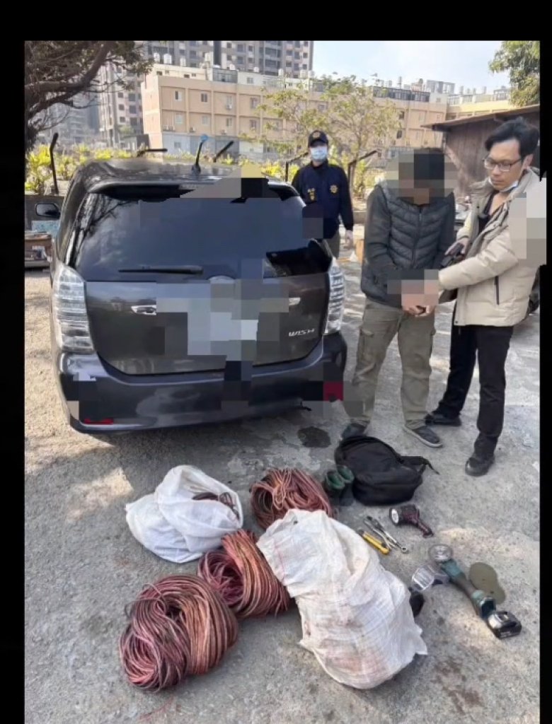 台鐵廠區遭竊賊闖入偷走400多公斤電纜及銅材！　警查獲竊盜集團逮3人