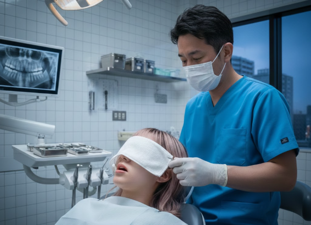 變態牙醫！幫櫻花妹看診「毛巾遮眼指示張嘴」　趁機把GG塞進她嘴裡