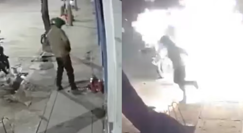 影／想縱火勒索出包反被燒！祕魯男「全身著火」騎車逃跑　監視器錄下驚悚瞬間
