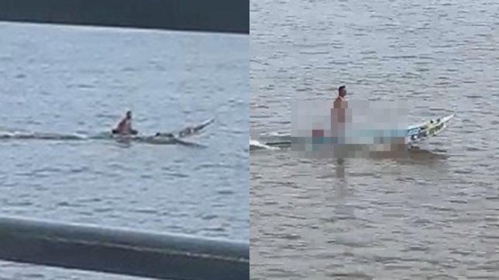 影／平衡感滿分！亞馬遜流域「裸男站著在獨木舟上打手槍」　渡輪乘客看傻