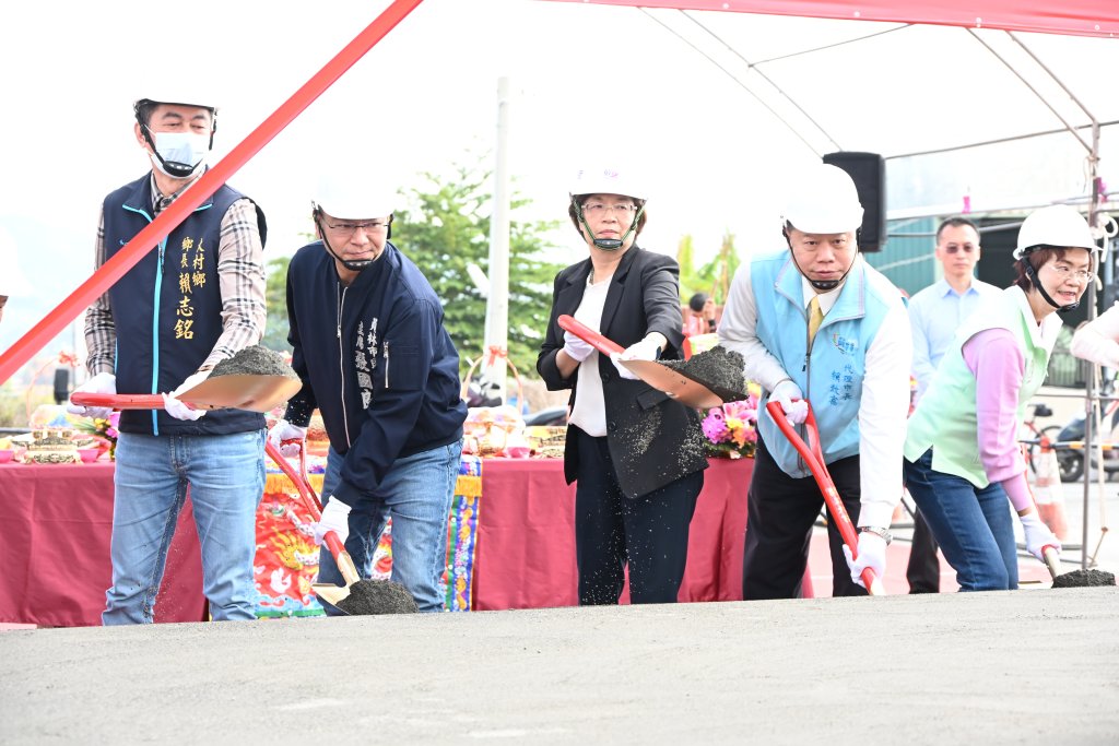 員林市石笱排水6.2公里堤岸道路 改善賜福橋至五汴橋段開工動土
