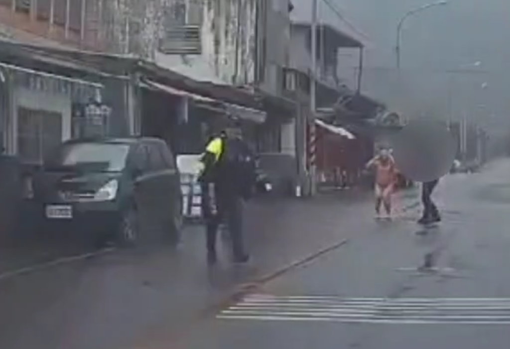 壓制畫面曝光！花蓮醉漢持刀斧當街揮舞　鳳林分局員警壓制逮捕1警員受傷