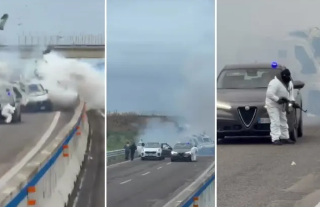 影／好萊塢劇情真實上演！義大利搶匪「炸開運鈔車門」打劫　國道與警交火爆激烈槍戰