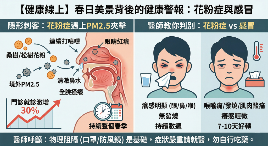 不是感冒！春天眼睛癢、打噴嚏不停  醫揭「花粉症」與感冒三大差異