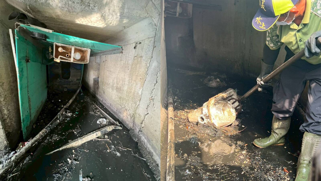 嘉義水上「真！流動廁所」卡水溝整間阻塞　連高壓水槍都無解