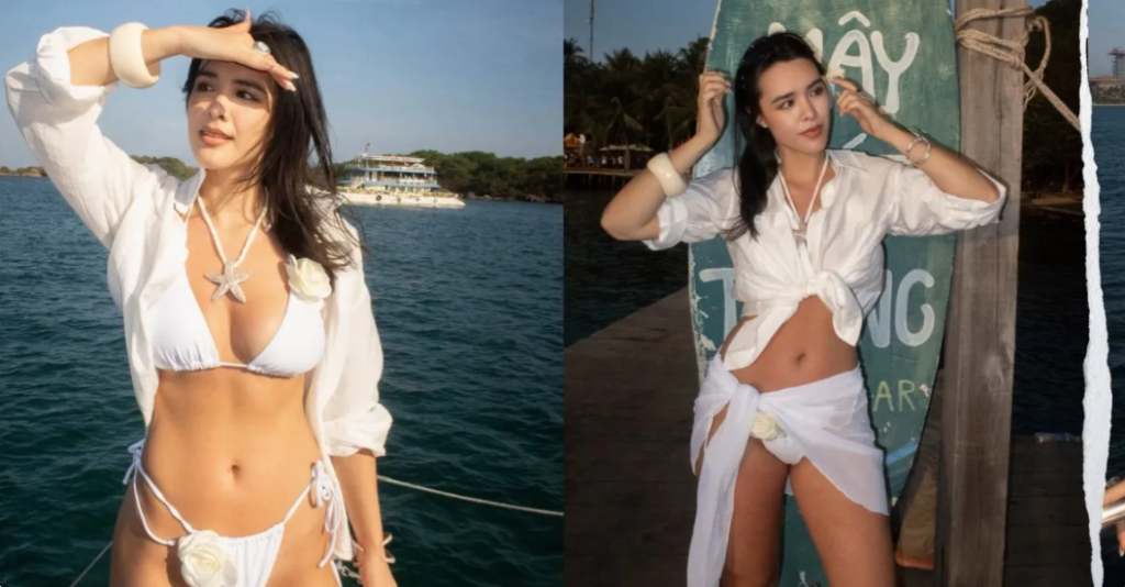 「性感女神」鍾麗緹混血女兒辣曬比基尼！大秀渾圓上圍