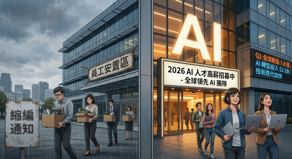 2026 科技業裁員潮真相：為何企業一邊砍人一邊重金招聘？　AI 轉型引發結構性換血