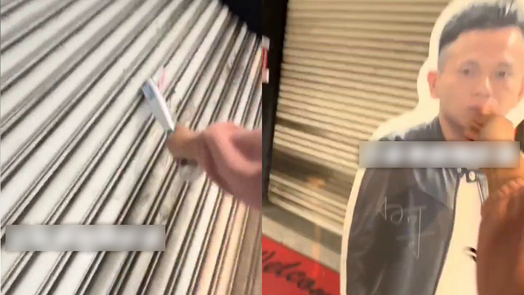 看直播氣到抓狂！女持球棒砸AJ哥家具行鐵門　警到場仍飆髒話慘遭吃官司