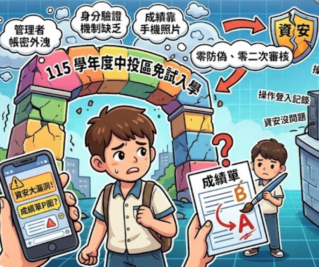 爆料／免試入學爆重大資安漏洞？考生稱帳密全外洩P圖就能改成績？ 主辦：更改資料都有記錄無資安問題