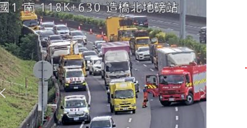 未保持安全距離釀禍！　國道1號造橋路段3貨車相撞1人受傷