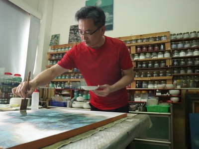 林必强「真景．靜域」臺中登場　睽違六年再辦膠彩畫個展