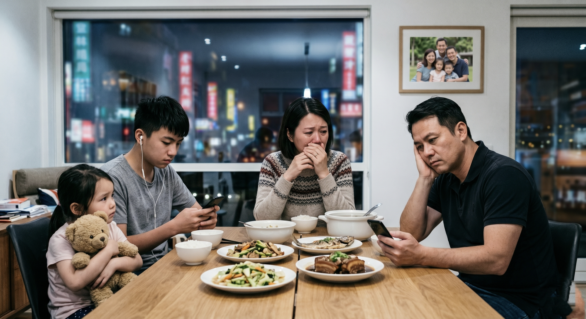 家庭溝通困境情境照