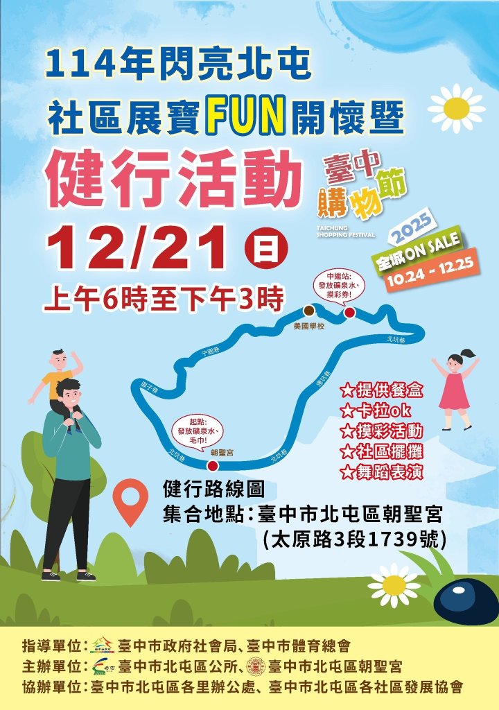 114 年閃亮北屯社區展寶 FUN 開懷暨健行活動 12/21 盛大登場！