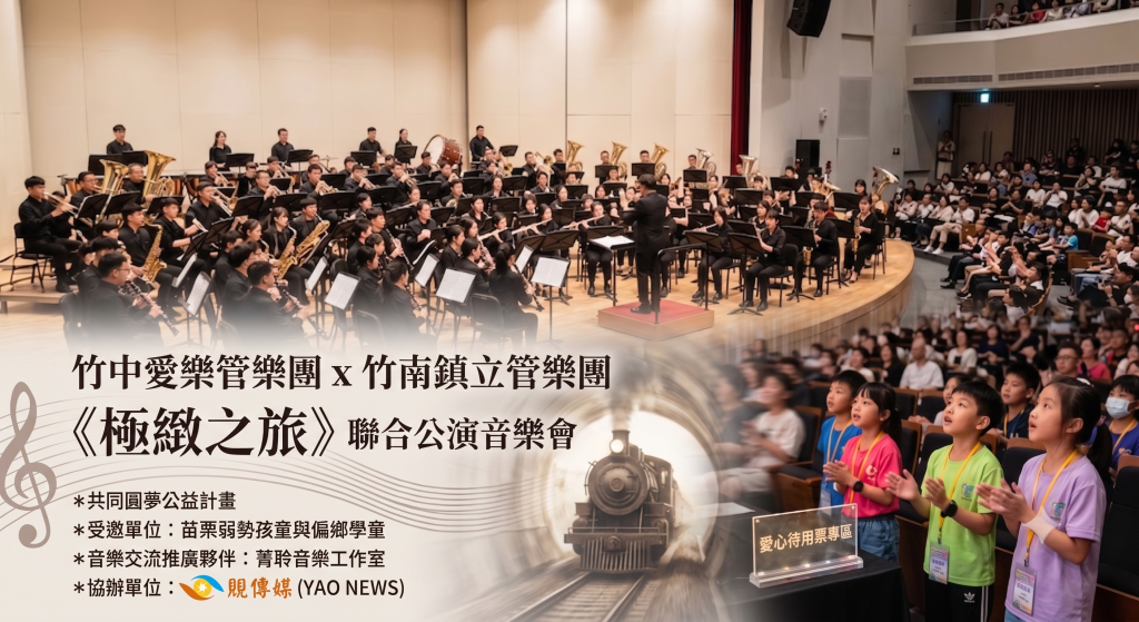 乘著音符走出偏鄉！竹中愛樂 x 竹南管樂《極緻之旅》6/28登場，攜手菁聆音樂工作室用愛築路