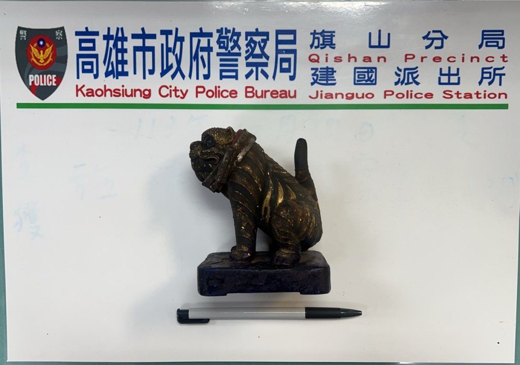 旗山吃炮金虎爺神像遭竊走 會長報案警方1小時速尋回