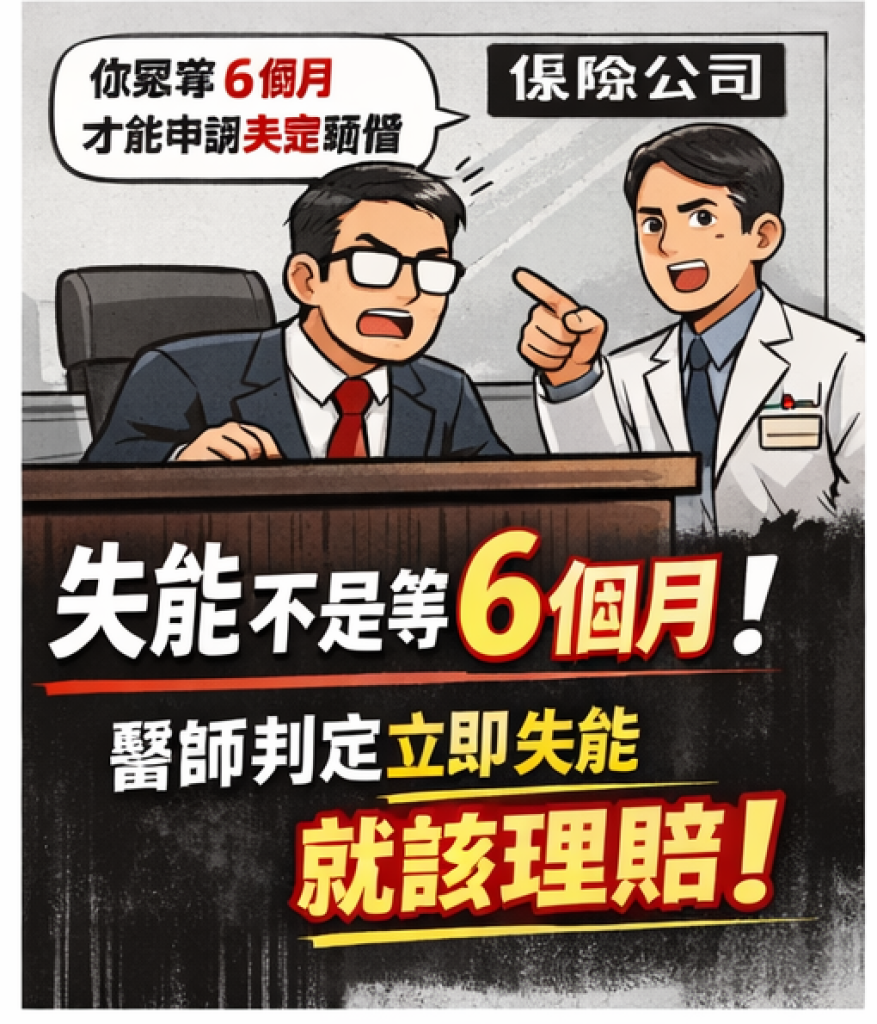【失能不等於等死】癌末失能認定關鍵一刻　法院判台灣人壽須賠350萬 —「可立即判定失能」成關鍵　保險理賠爭議出現重要判例