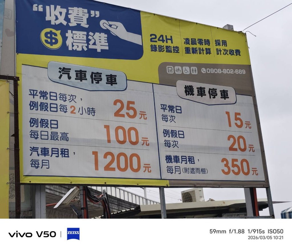 機車停放一次15元   屏東市有些消費還真是佛心價