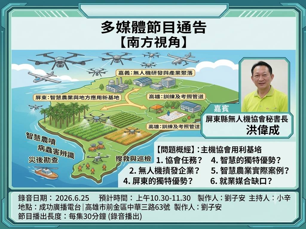 嘉義造無人機、高雄培訓飛手 屏東如何打造地方應用新基地？