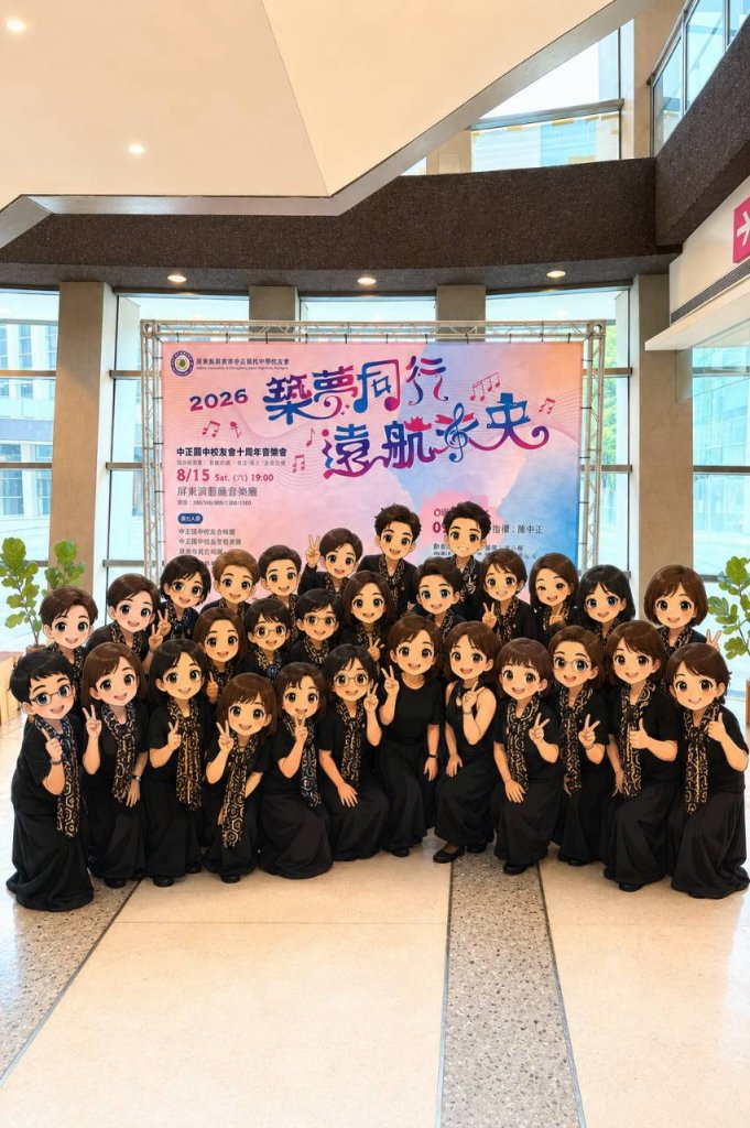 屏東市演藝廳  中正國中校友會和欣韻合唱團的演出  博得滿堂彩