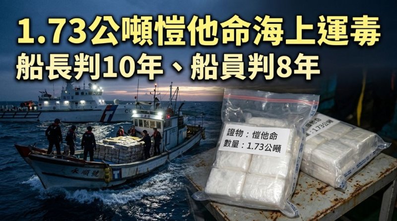 1.73公噸愷他命漁船運毒案　船長郭進賀判刑10年、船員邱永生判8年