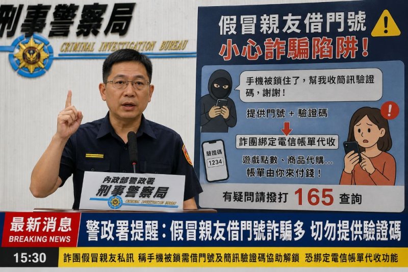 🚨【詐騙警報】「手機被鎖」竟是陷阱！警政署示警：親友私訊借門號、要驗證碼，千萬別給