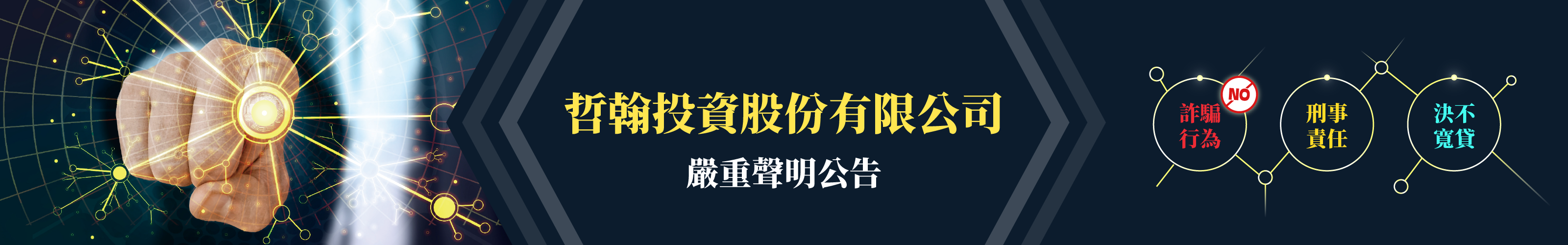 哲翰投資股份有限公司 - 公司嚴重聲明