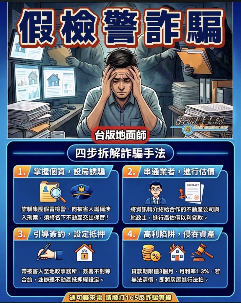 防詐騙    假檢警真詐騙