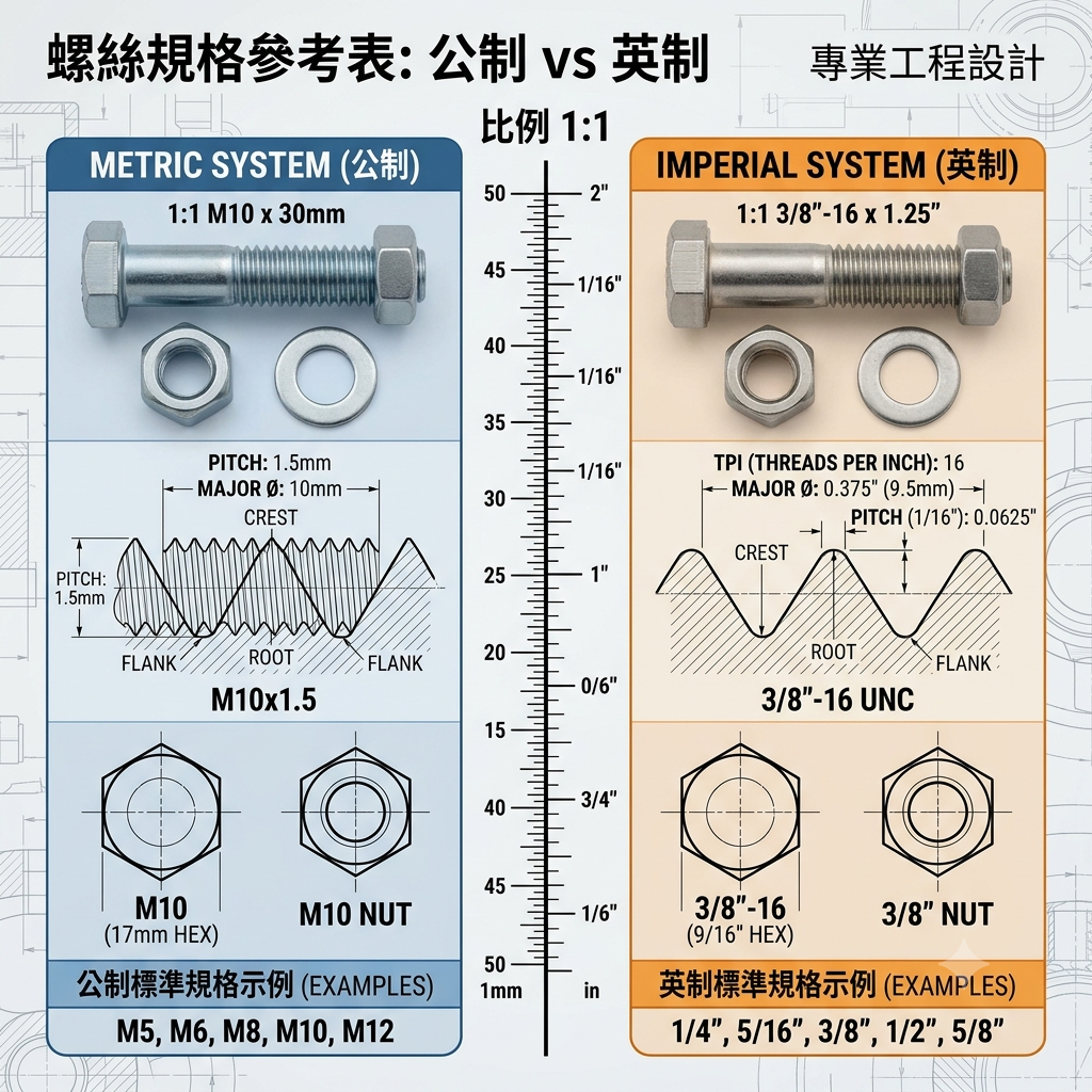 公制、英制的差別