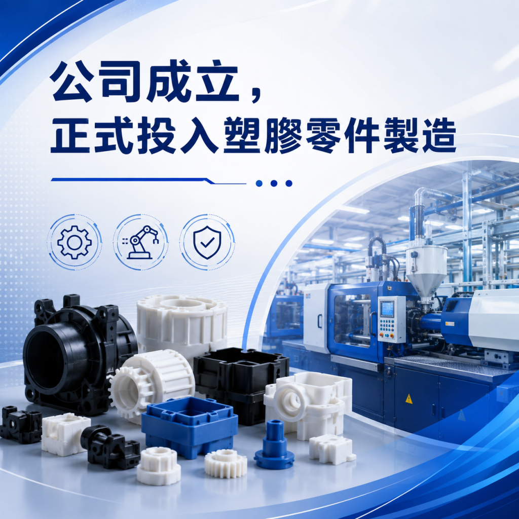 公司成立，正式投入塑膠零件製造