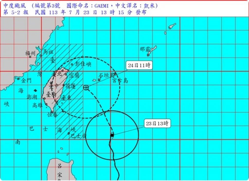 颱風凱米直逼中颱，台中薪轉融資借款呼籲做好防颱準備