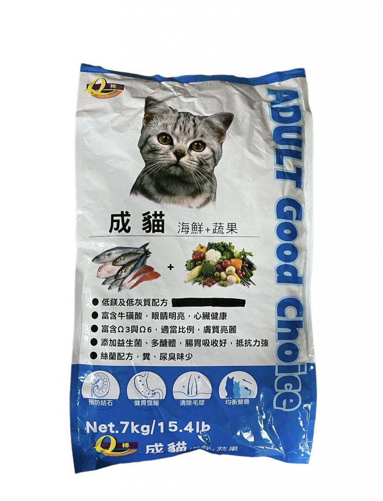 Q棒優質成貓飼料/海鮮+蔬果-7KG