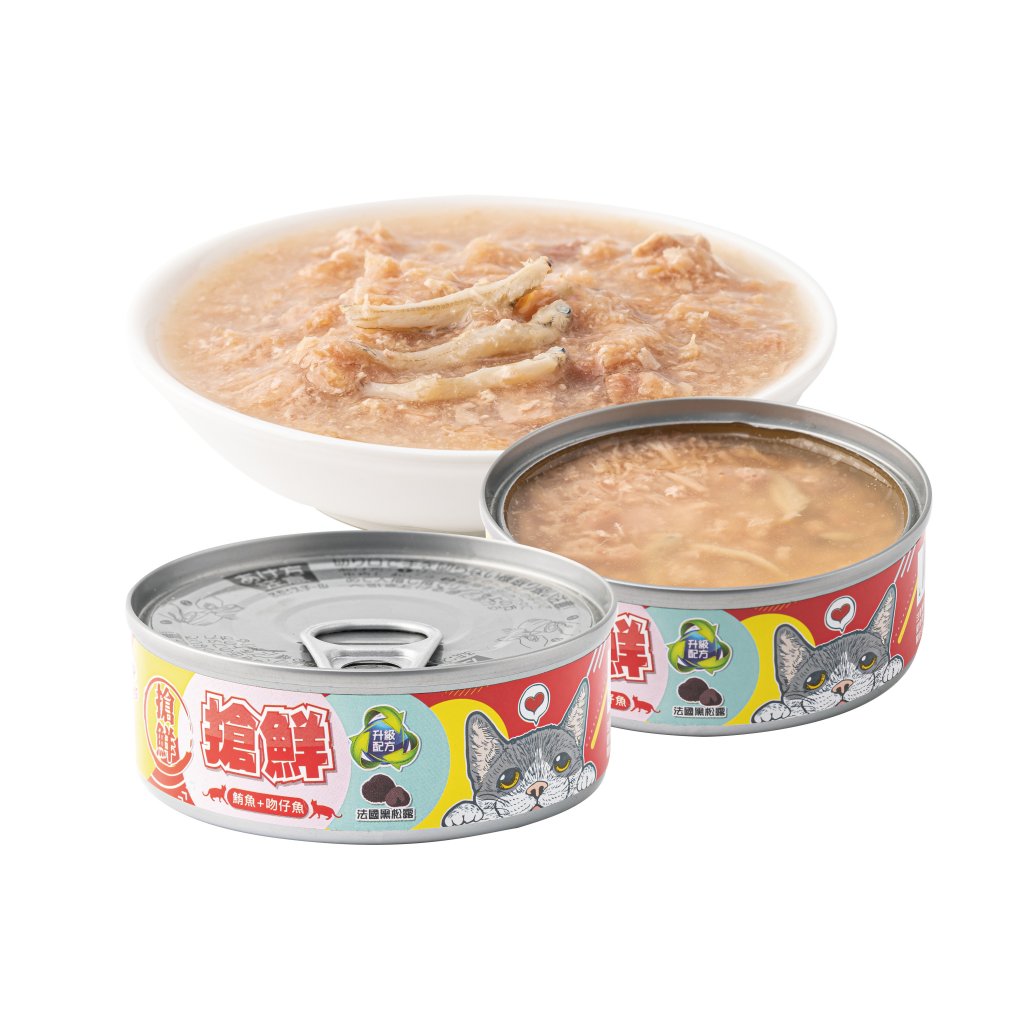 搶鮮特級貓湯罐鮪魚+吻仔魚85g/24入