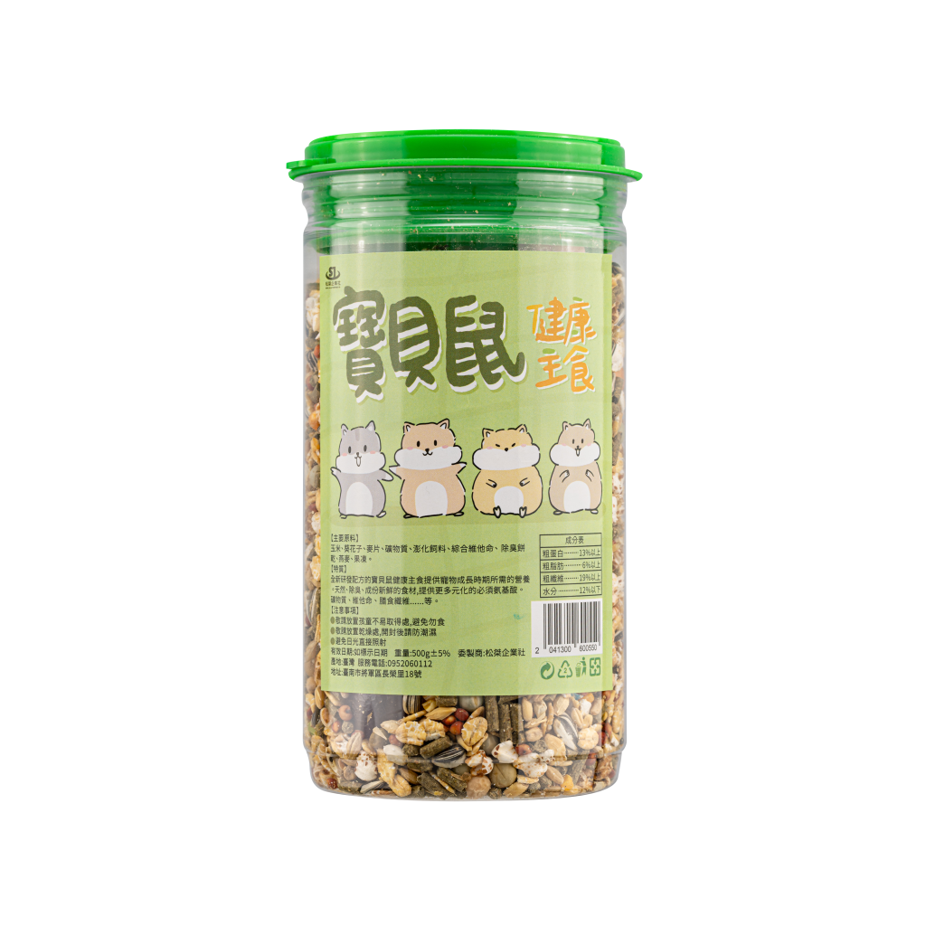 寶貝鼠健康主食/500g(罐裝)