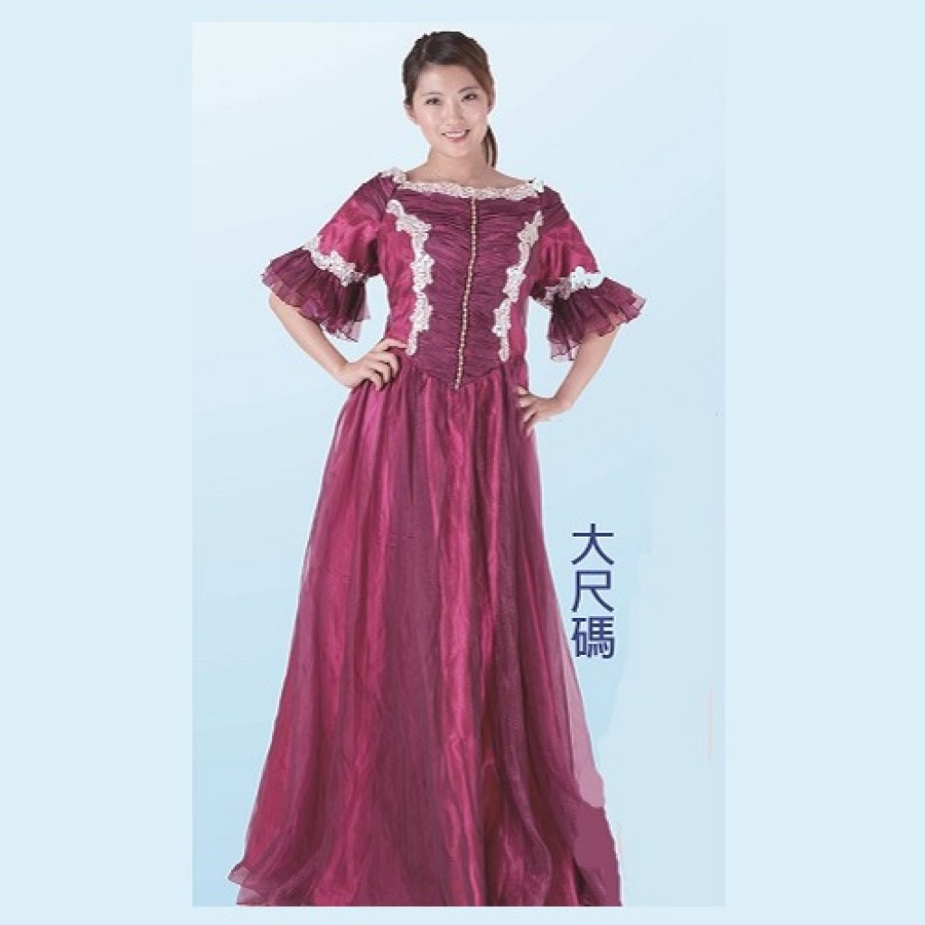 N7437 紫紅禮服(大尺碼)