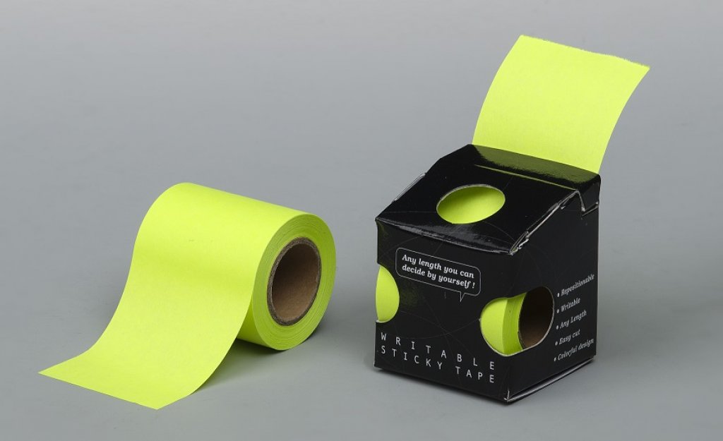 No. 86612-BG  Brilliant Green color writable sticky tape with box dispenser 