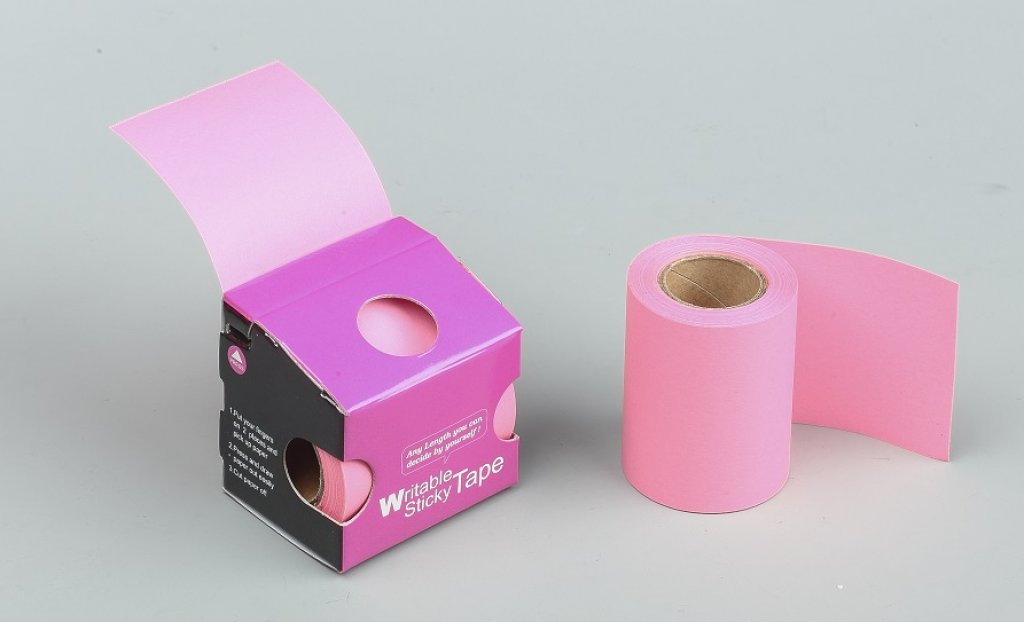 No. 86617-BP  Brilliant Pink color writable sticky tape with box dispenser  W: 6 cm