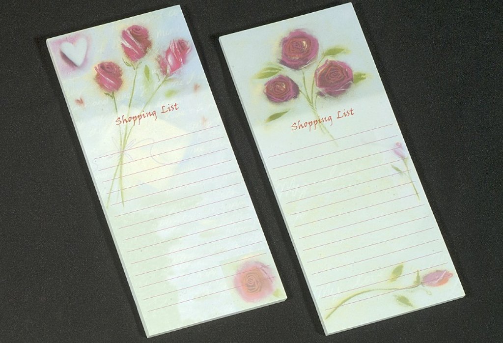 No. 50398  Rose design shopping list with magnet