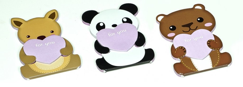 No. 52806  Animal designs shaped memo pad with heart shaped sticky notes
