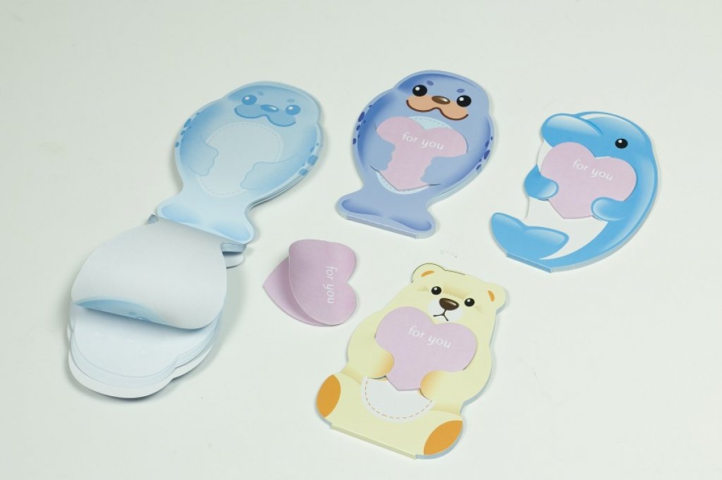 No. 52807  Sea animal designs shaped memo pad with heart shaped sticky notes
