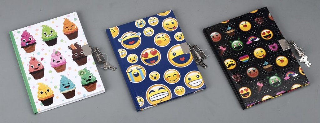 No. 15094  Emoticon design lock diary with 2 keys