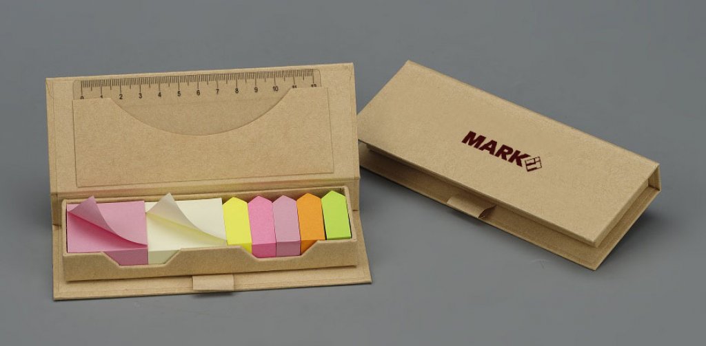 No. 670xx  Kraft paper hardbound box sticky notes and ruler set