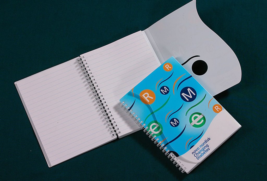 No. 410xx  PP cover double wire spiral note book with pen holder